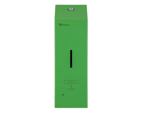 Bezdotykowy automatyczny dozownik mydła w pianie MERIDA STELLA AUTOMATIC SLIM GREEN LINE na jednorazowe wkłady 800 ml, zielony Stalowy zamek bębenkowy dozownika mydła MERIDA STELLA GREEN LINE