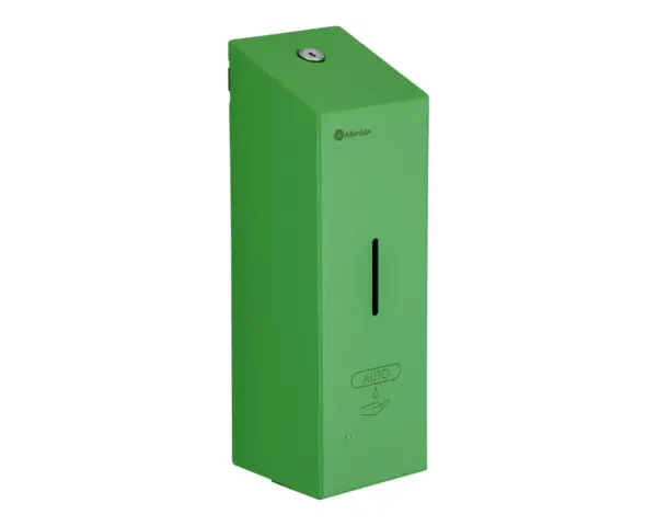 Bezdotykowy automatyczny dozownik mydła w pianie MERIDA STELLA AUTOMATIC SLIM GREEN LINE na jednorazowe wkłady 800 ml, zielony Dozownik mydła MERIDA STELLA SLIM zasilany bateriami AA zielona powłoka