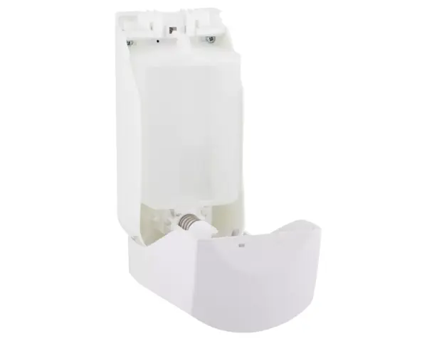 Dozownik mydła w płynie MERIDA TOP MAXI, pojemność zbiornika 800 ml, tworzywo ABS, biały, okienko niebieskie Dozownik mydła w płynie z tworzywa ABS, zamykany na kluczyk, biały