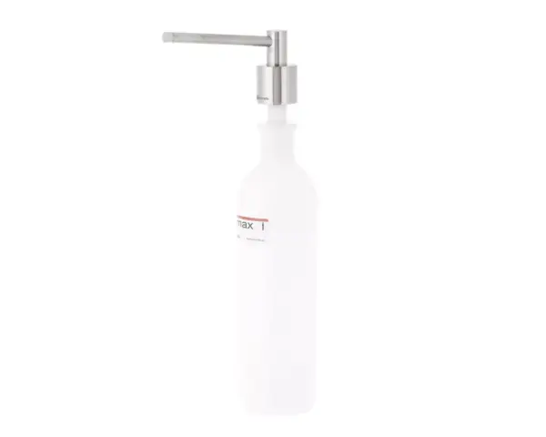 Dozownik mydła w płynie blatowy WALEC, pojemność zbiornika 1000 ml, matowy Dozownik mydła WALEC z obrotową wylewką montowany w blacie
