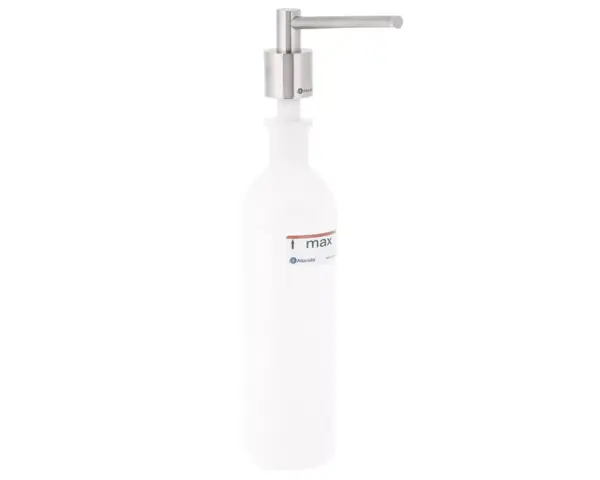 Dozownik mydła w płynie blatowy WALEC, pojemność zbiornika 1000 ml, matowy Mosiężny dozownik mydła blatowy WALEC matowe wykończenie 1000 ml