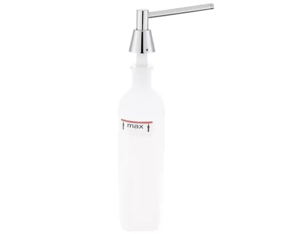 Dozownik mydła w płynie blatowy STOŻEK, pojemność zbiornika 1000 ml, polerowany Dozownik mydła Stożek do montażu w blacie umywalki 1000 ml