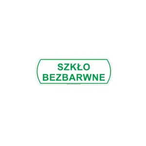 Naklejka na kosz do segregacji szkło bezbarwne mała 10x3,5 cm