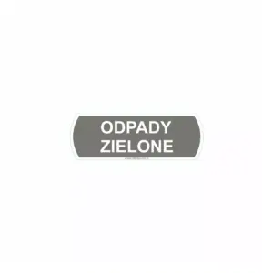 Mała naklejka na kosz do segregacji odpadów zielonych 10x3,5 cm