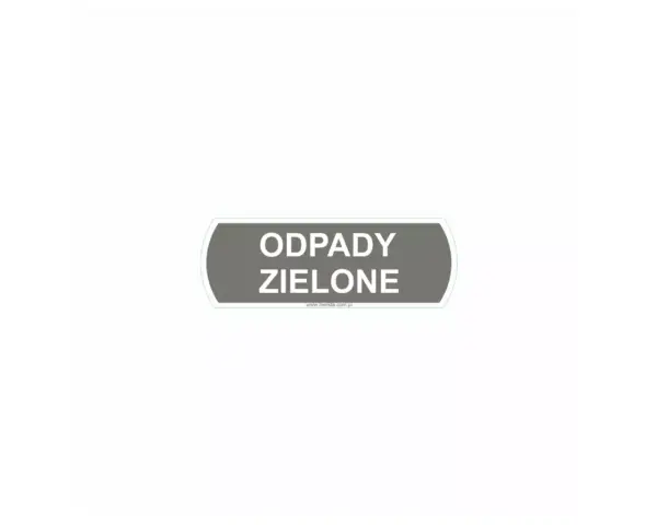 Naklejka na kosz do segregacji - odpady zielone, mała, wymiar 10 X 3,5 CM Mała naklejka na kosz do segregacji odpadów zielonych 10x3,5 cm