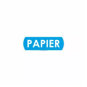 Mała naklejka na kosz do segregacji papieru 10x3,5 cm