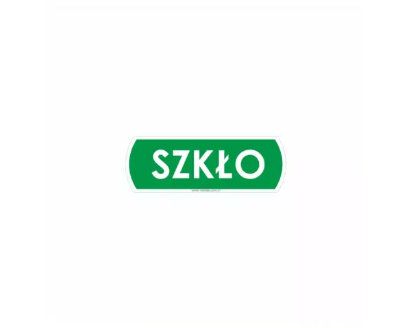Naklejka na kosz do segregacji - szkło, mała, wymiar 10 X 3,5 cm Mała naklejka na kosz do segregacji szkła 10x3,5 cm
