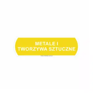 Naklejka na kosz do segregacji metali i tworzyw sztucznych 14,5x4,4 cm
