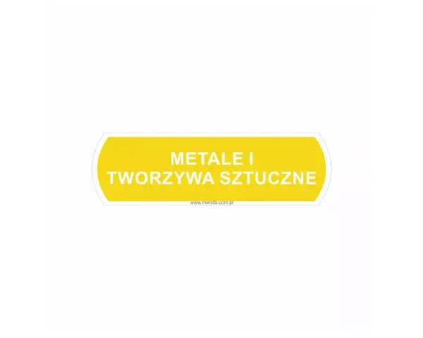 Naklejka na kosz do segregacji metali i tworzyw sztucznych 14,5x4,4 cm