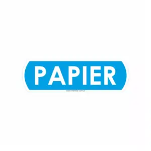 Duża naklejka na kosz do segregacji papieru 14,5x4,4 cm