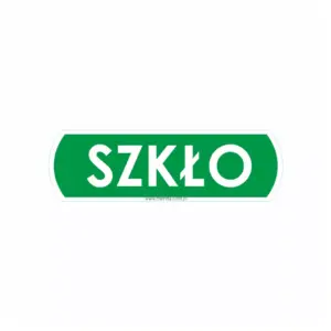 Duża naklejka na kosz do segregacji szkła 14,5x4,4 cm