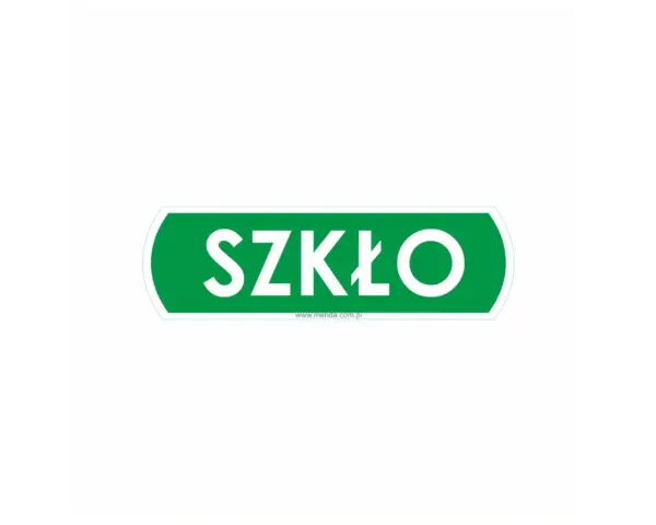 Naklejka na kosz do segregacji - szkło, duża, wymiar 14,5 X 4,4 cm Duża naklejka na kosz do segregacji szkła 14,5x4,4 cm