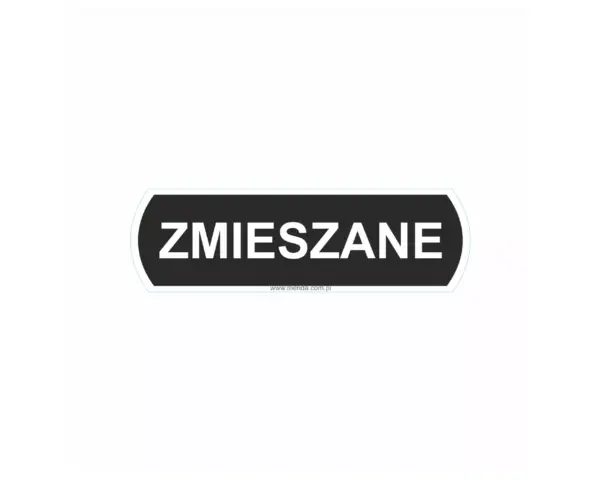 Naklejka na kosz do segregacji - zmieszane, duża, wymiar 14,5 X 4,4 cm Naklejka na kosz do segregacji - zmieszane, duża, wymiar 14,5 X 4,4 cm