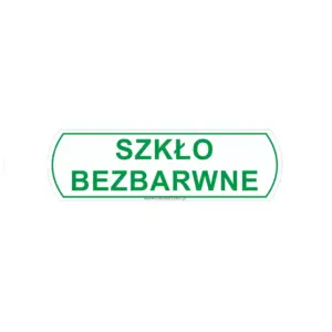 Naklejka na kosz do segregacji szkło bezbarwne duża 14,5x4,4 cm