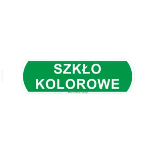Naklejka na kosz do segregacji szkło kolorowe duża 14,5x4,4 cm