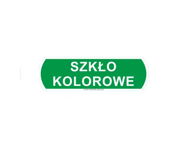 Naklejka na kosz do segregacji - szkło kolorowe, duża, wymiar 14,5 X 4,4 cm Naklejka na kosz do segregacji szkło kolorowe duża 14,5x4,4 cm