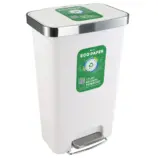 Biały kosz pedałowy Eco Paper wolnoopadająca pokrywa z boku