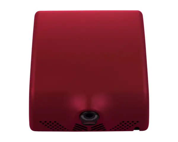 Suszarka do rąk MERIDA TURBO JET SLIM RED LINE, czerwona Suszarka Merida Turbo Jet Slim Red Line z filtrem HEPA, widok boczny