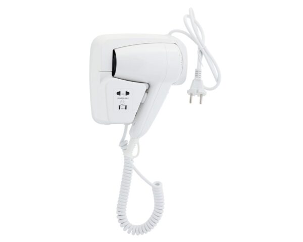 Suszarka hotelowa MERIDA EJB401 z uchwytem ściennym — biały ABS, 1300 W