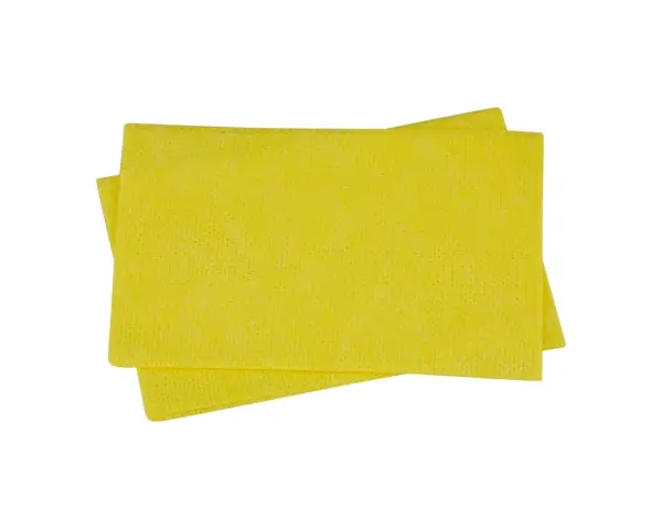 Czyściwo włókninowe w listkach, ŻÓŁTE, 25 x 40 cm, paczka 20 szt. Wiskozowo-poliestrowe czyściwo w listkach chłonne i niskopylne