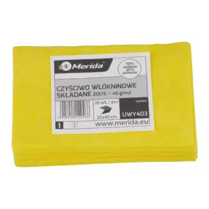Żółte czyściwo włókninowe w listkach 25x40 cm paczka 20 sztuk