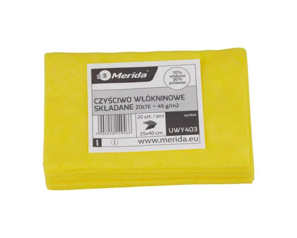 Żółte czyściwo włókninowe w listkach 25x40 cm paczka 20 sztuk