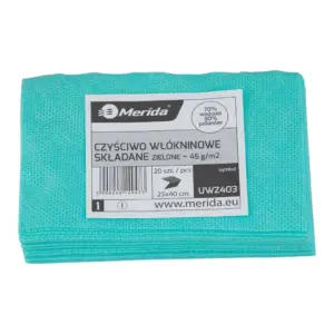 Zielone czyściwo włókninowe w listkach 25x40 cm paczka 20 sztuk