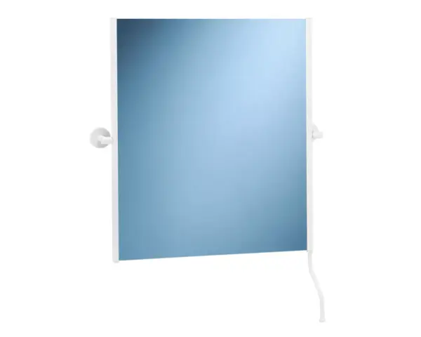 Lustro uchylne w oprawie białej matowej z uchwytem ułatwiającym regulację kąta nachylenia MERIDA STELLA WHITE LINE, 50 x 60 cm Lustro uchylne z uchwytem regulacji kąta nachylenia białe matowe