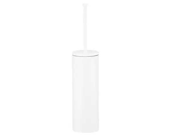 Szczotka do WC z uchwytem mocowanym do ściany, tuba z przykrywką, MERIDA STELLA WHITE LINE, biała Uchwyt ścienny szczotki WC MERIDA STELLA WHITE LINE z klapką antyzapachową