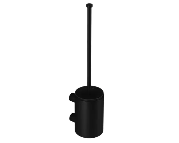 Szczotka do WC z uchwytem mocowanym do ściany, tuba krótka, MERIDA STELLA BLACK LINE, czarna Szczotka WC Merida Stella Black Line, wyjmowany wkład z tworzywa sztucznego