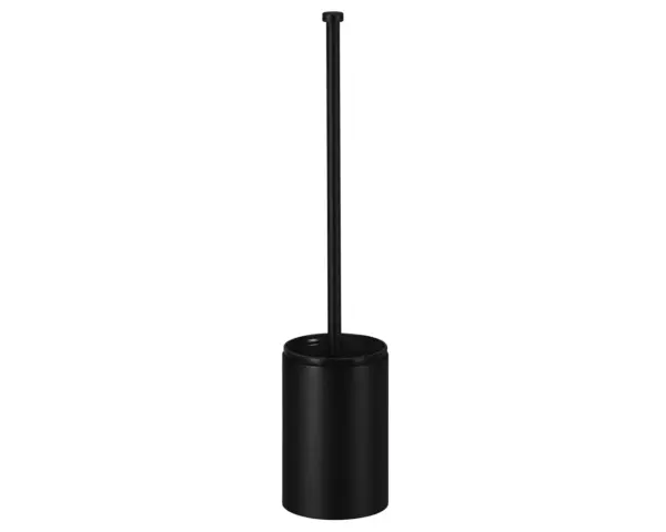 Szczotka do WC z uchwytem mocowanym do ściany, tuba krótka, MERIDA STELLA BLACK LINE, czarna Czarna szczotka toaletowa Merida Stella mocowana do ściany, stal nierdzewna