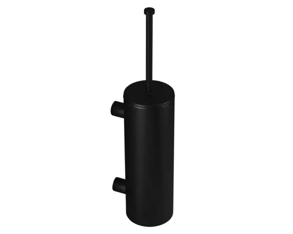 Szczotka do WC z uchwytem mocowanym do ściany, tuba z przykrywką, MERIDA STELLA BLACK LINE, czarna Szczotka WC z wyjmowanym wkładem i klapką antyzapachową, czarna
