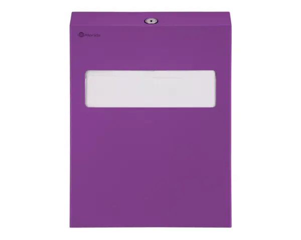 Pojemnik na podkładki na deskę sedesową MERIDA STELLA VIOLET LINE, fioletowy Pojemnik MERIDA STELLA fioletowy ze stalowym zamkiem bębenkowym zlicowanym z powierzchnią