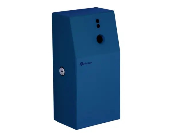 Obudowa odświeżaczy powietrza MERIDA STELLA BLUE LINE, niebieska Obudowa MERIDA STELLA BLUE LINE widok z boku spawana stal nierdzewna