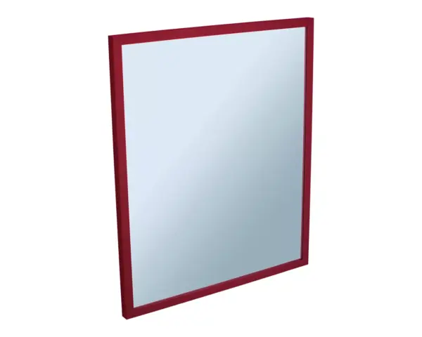 Lustro w ramie metalowej - czerwonej MERIDA STELLA RED LINE, 50 x 60 cm Lustro 50x60 cm w czerwonej ramie metalowej – widok boczny