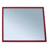 Prostokątne lustro ścienne z malowaną na czerwono ramą metalową 50x60 cm