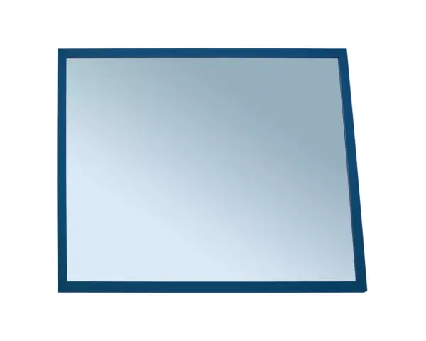 Lustro w ramie metalowej - niebieskiej MERIDA STELLA BLUE LINE, 50 x 60 cm Prostokątne lustro 4 mm w niebieskiej ramie metalowej do montażu pionowego lub poziomego