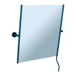 Solidne mocowanie ścienne lustra uchylnego 50x60 cm niebieska oprawa