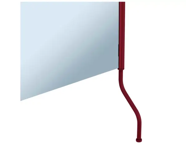Lustro uchylne w oprawie czerwonej matowej z uchwytem ułatwiającym regulację kąta nachylenia MERIDA STELLA RED LINE, 50 x 60 cm Mocowanie ścienne lustra uchylnego 50x60 cm czerwona rama