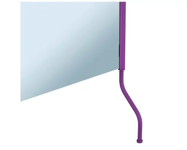 Lustro uchylne w oprawie fioletowej matowej z uchwytem ułatwiającym regulację kąta nachylenia MERIDA STELLA VIOLET LINE, 50 x 60 cm Metalowe boczne rurki lustra uchylnego w kolorze fioletowym matowym