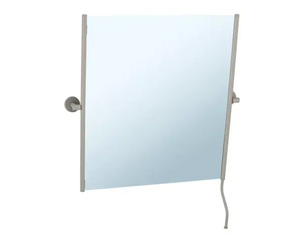 Lustro uchylne w oprawie szarej kamiennej matowej z uchwytem ułatwiającym regulację kąta nachylenia MERIDA STELLA STONE GREY LINE, 50 x 60 cm Lustro MERIDA STELLA STONE GREY LINE 50x60 cm widok ogólny