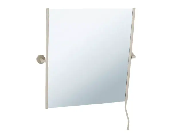 Lustro uchylne w oprawie szarej jedwabistej matowej z uchwytem ułatwiającym regulację kąta nachylenia MERIDA STELLA SILK GREY LINE, 50 x 60 cm Lustro uchylne 50x60 cm z metalowymi rurkami w kolorze szarym