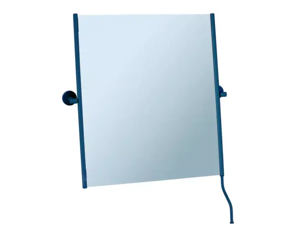 Lustro uchylne w oprawie niebieskiej matowej z uchwytem ułatwiającym regulację kąta nachylenia MERIDA STELLA BLUE LINE, 50 x 60 cm Uchwyt regulacji kąta nachylenia lustra uchylnego MERIDA STELLA BLUE LINE