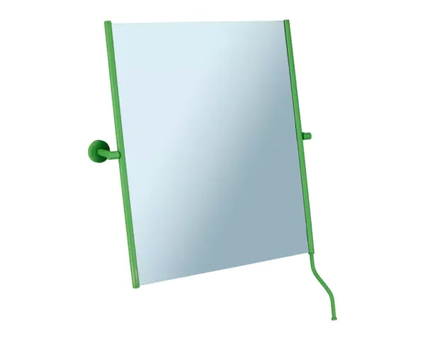Lustro uchylne w oprawie zielonej matowej z uchwytem ułatwiającym regulację kąta nachylenia MERIDA STELLA GREEN LINE, 50 x 60 cm Uchwyt regulacji kąta nachylenia lustra uchylnego MERIDA zielony mat