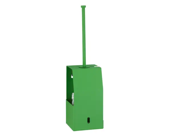 Szczotka do WC z uchwytem, mocowana do ściany MERIDA STELLA GREEN LINE, zielona Wyjmowana podstawka zielonej szczotki WC ze stali nierdzewnej