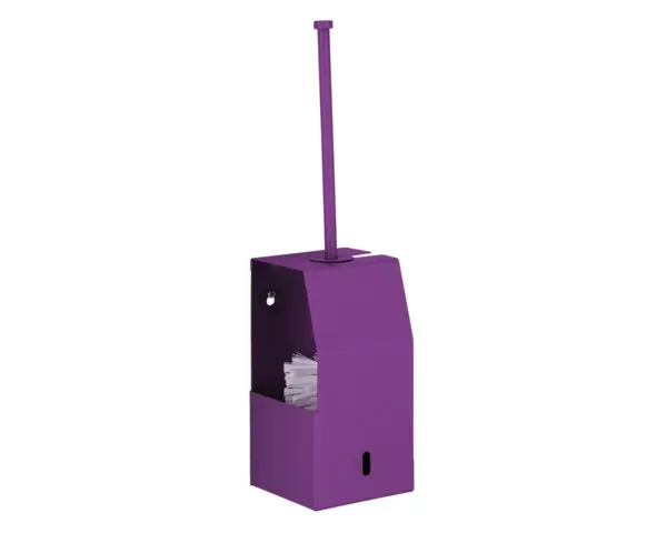 Szczotka do WC z uchwytem, mocowana do ściany MERIDA STELLA VIOLET LINE, fioletowa Ścienna szczotka toaletowa Merida Stella w fioletowej powłoce strukturalnej