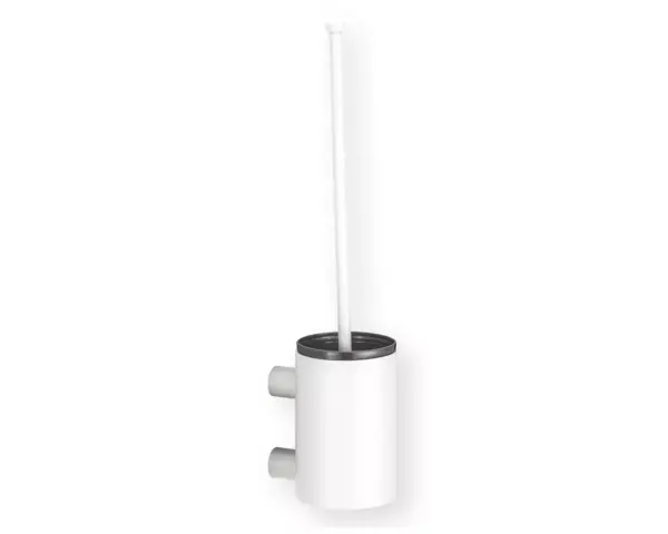 Szczotka do WC z uchwytem mocowanym do ściany, tuba krótka, MERIDA STELLA WHITE LINE, biały Szczotka do WC z krótką tubą i wyjmowanym wkładem, biała powłoka strukturalna