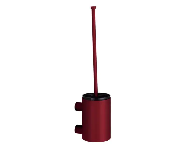 Szczotka do WC z uchwytem mocowanym do ściany, tuba krótka, MERIDA STELLA RED LINE, czerwona Szczotka toaletowa mocowana do ściany, krótka tuba, czerwona powłoka