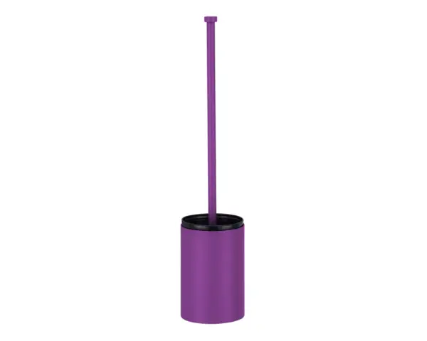 Szczotka do WC z uchwytem mocowanym do ściany, tuba krótka, MERIDA STELLA VIOLET LINE, fioletowa Szczotka WC Merida Stella Violet Line, stal nierdzewna z fioletową powłoką