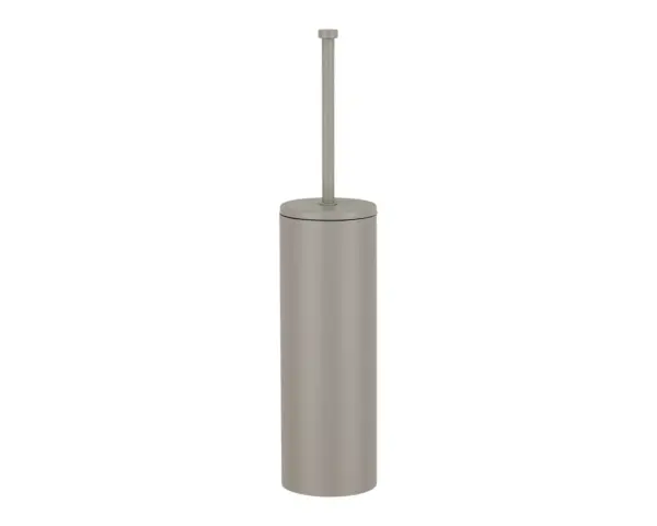 Szczotka do WC z uchwytem mocowanym do ściany, tuba z przykrywką, MERIDA STELLA STONE GREY LINE, szara kamienna Szczotka WC Merida Stone Grey Line z klapką zapobiegającą wydostawaniu się zapachów